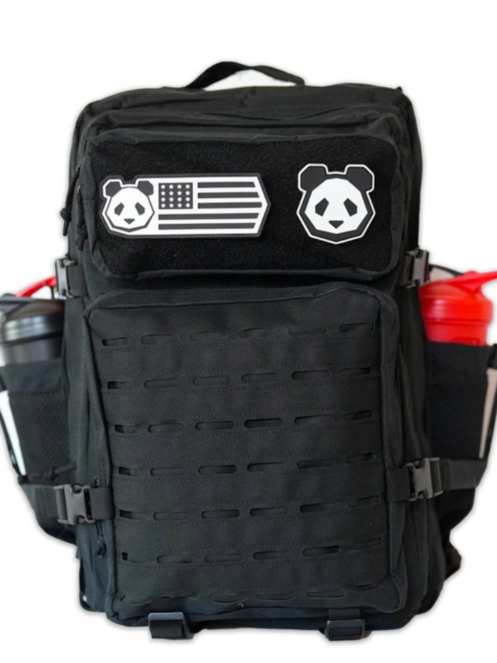 Panda Supplements Tactical Black Backpack with Panda Patches